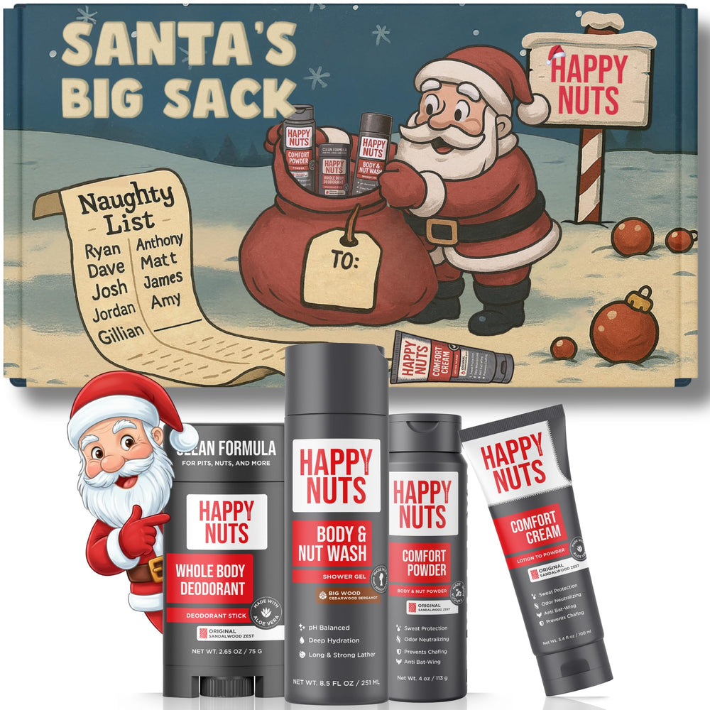 Happy Nuts Santa’s Big Sack gift box, funny holiday gift for him.