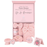 HAPPY LOLLI Power Shower Gift Set box in pink packaging, ready to gift for birthdays and holidays.