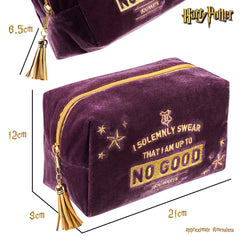 Harry Potter velvet makeup bag compact size fits lipsticks and brushes.