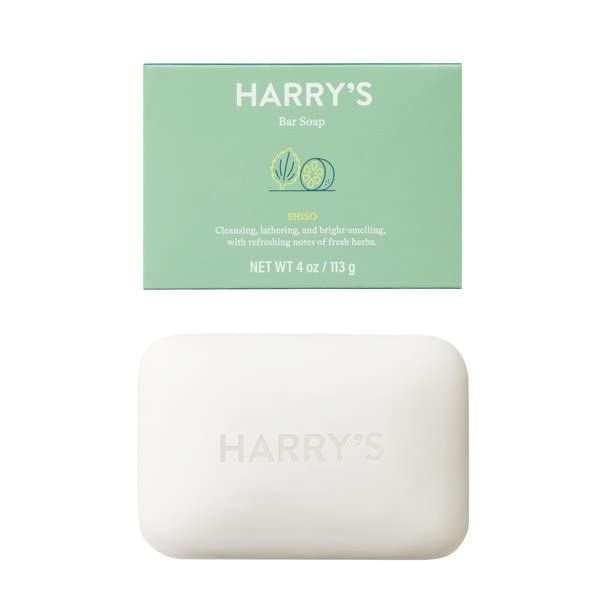 Harry's Shiso bar soap front view for a refreshing morning cleanse.