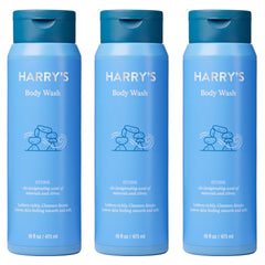 Harry's Men's Body Wash Stone bottle front with gentle, sulfate-free cleanse in view
