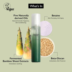 HARUHARU Wonder Black Bamboo Mist, Panax ginseng para una sensación de firmeza suave.