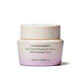 HARUHARU Wonder Black Rice ceramide jar illustrates rich hydration.