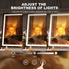 Hasipu vanity mirror with 192 LED beads delivers bright, even illumination