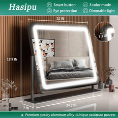 Hasipu vanity mirror with detachable phone holder for watching tutorials.