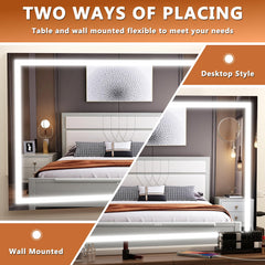 Hasipu vanity mirror wall-mount demonstrates space-saving, bright task lighting