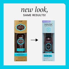 HASK Argan Repairing Hair Oil on wet hair shows even distribution and instant absorption.