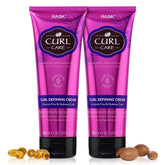 HASK Curl Care Defining Cream bottle showing frizz control and shine.