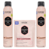 HASK dry shampoo duo bottles offer quick refresh and volume boost for second-day hair.