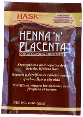 HASK Henna & Placenta conditioner bottle showing rich nourishment for stronger, shinier hair.