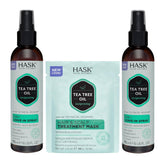 HASK Invigorating Tea Tree Oil 5-in-1 Leave-In Conditioner spray bottle close-up for detangling