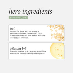 HASK Sensitive Care Conditioner label close-up—paraben- and sulfate-free protection.
