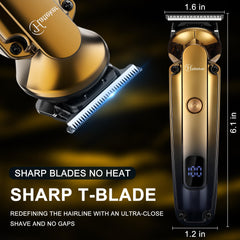 Hatteker precision trimmer for detailed work and sharp facial lines.