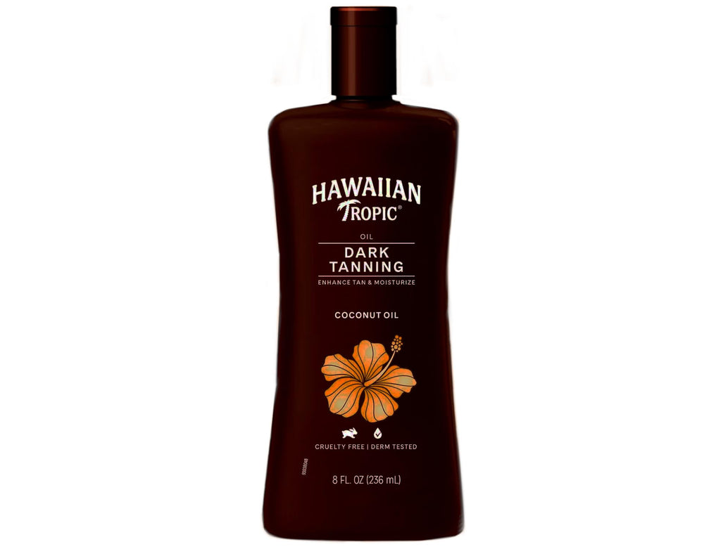 Hawaiian Tropic Dark Tanning Oil pack-2 bottle front showing deeper tan potential