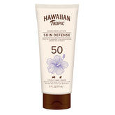 Hawaiian Tropic antioxidant sunscreen bottle SPF50 for daily outdoor protection.