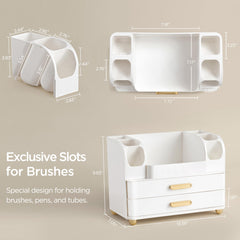 HBlife side slots hold brushes and tubes for fast grab-and-go makeup