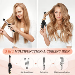 HCRTGAY cordless curling iron with rapid heat highlights quick styling for time-crunched mornings.