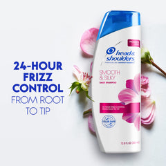 Head & Shoulders Smooth & Silky shampoo close-up shows rich, creamy lather.