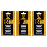 HeadBlade HB4 refill blades closeup showing four stainless blades for smooth shaving