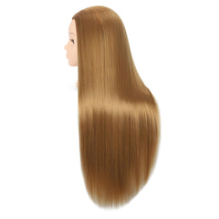 headdoll synthetic fiber hair 27-28 inch length ideal for curl practice.