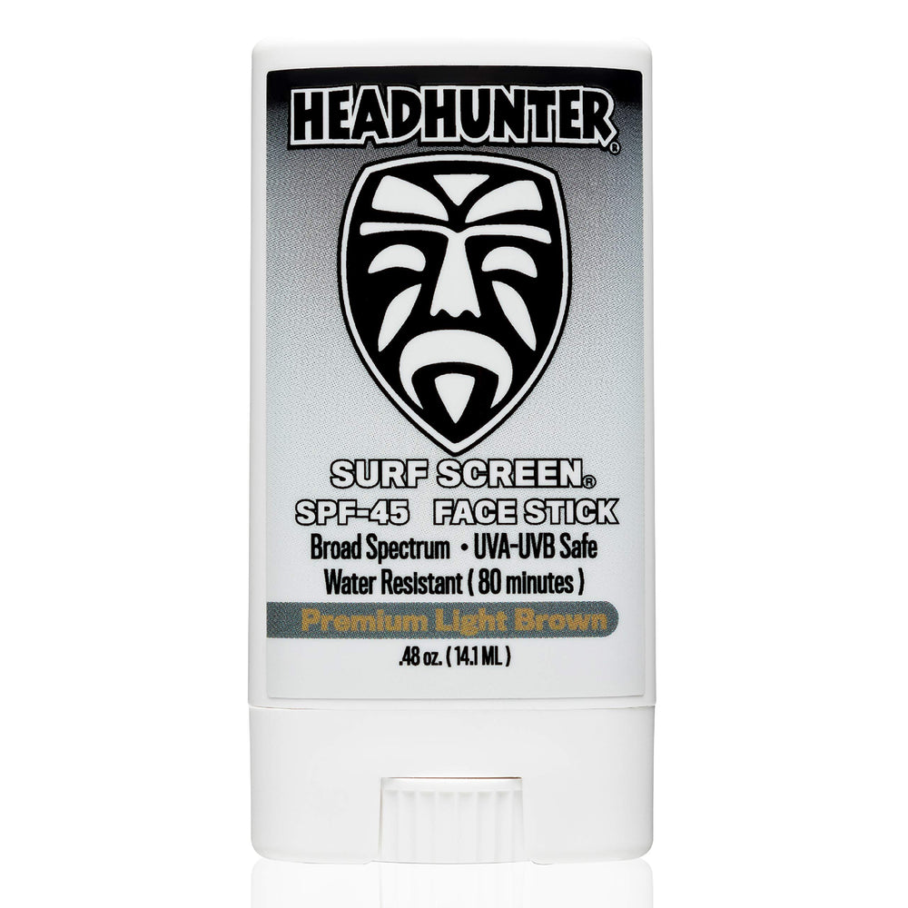 Headhunter Sunscreen Face Stick SPF 45 packshot shows compact travel-friendly design.
