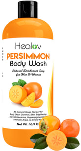 Healov Persimmon Body Wash foaming lather ready for daily odor-fighting cleanse