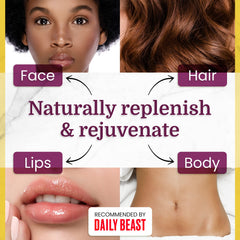 Health Priority Naturals Vitamin E Oil hair application demonstrates conditioning for healthy-looking strands.
