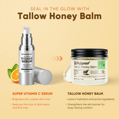 HealthyDerm beef-tallow-honey-balm-ingredients-closeup featuring organic raw honey and jojoba oil for breathable hydration.