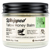 HealthyDerm beef-tallow-honey-balm-jar: rich nourishing moisturizer for dry, delicate skin.
