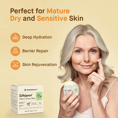 HealthyDerm beef-tallow-honey-balm-usa-made-label close-up emphasizing clean, fragrance-free skincare.