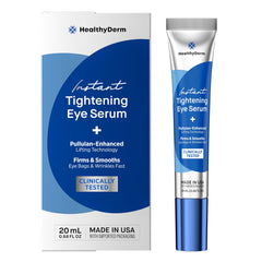 HealthyDerm Instant Under Eye Lift Serum bottle – travel-friendly packaging for on-the-go care.