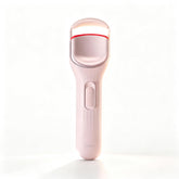HEBECA heated eyelash curler in pink front view for quick, gentle curl