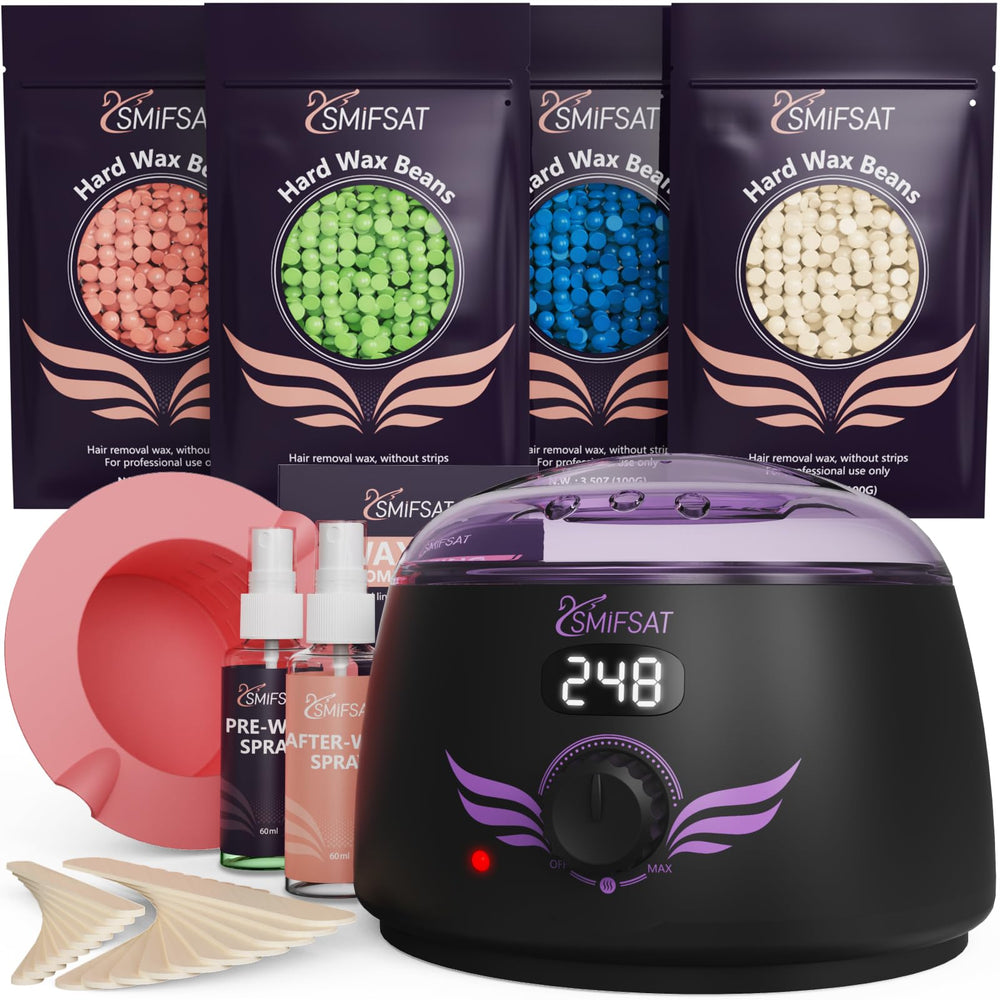 Hehasi waxing kit digital heater maintaining steady temperature for at-home waxing