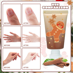 Close-up of Heigble hand cream tube with gingerbread scent, ideal for purse touch-ups.