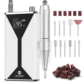 HELIVIVE nail drill front view showcasing cordless convenience for on-the-go manicures