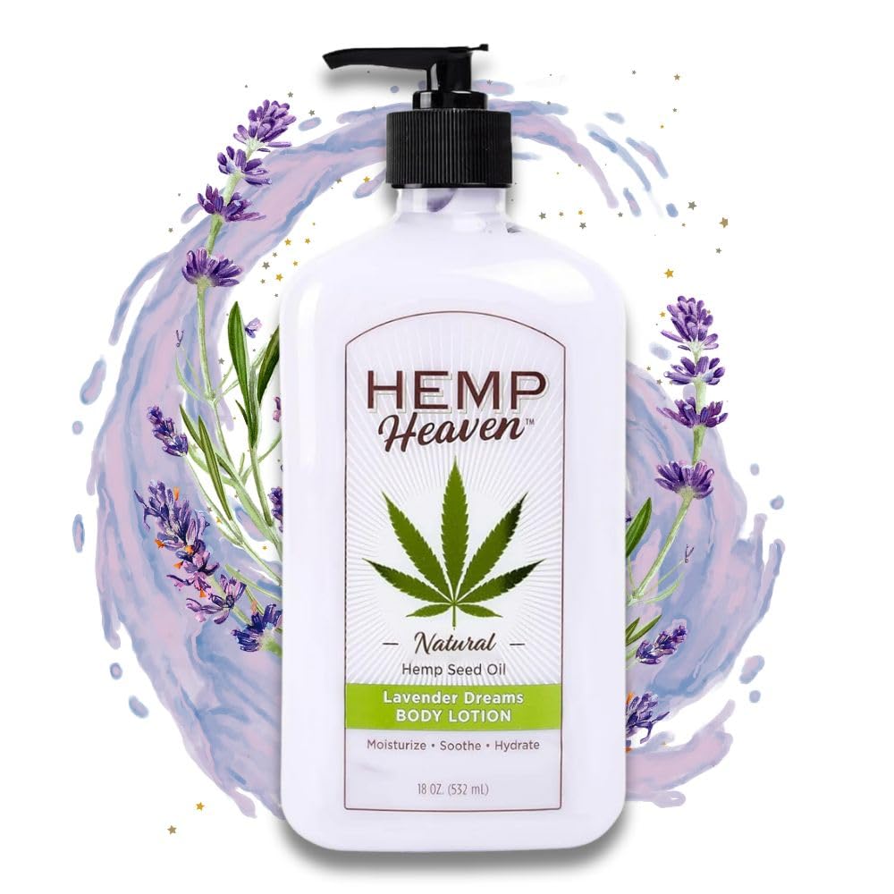 Hemp Heaven Lotion bottle front for daily hydration.