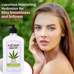 Hemp Heaven Lotion pump dispenser for easy daily application.