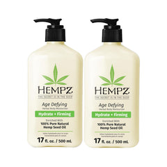 Hempz Age Defying Body Moisturizer 2-pack bottle front for daily deep hydration.