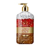 Hempz apple cider-nutmeg lotion bottle demonstrates lightweight hydration for daily use.
