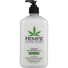 Hempz ingredients close-up highlights hemp seed oil and vitamins.