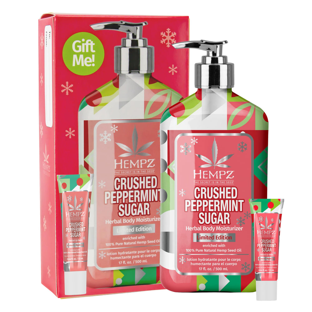 Hempz Crushed Peppermint Body Lotion pump provides lightweight hydration.