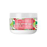 Hempz Crushed Peppermint Sugar Scrub jar shows rich exfoliation for smooth skin.