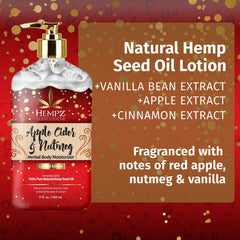 Hempz fall body lotion packaging emphasizes vegan, cruelty-free formula for eco-conscious shoppers.