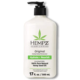 Hempz Original bottle with hemp seed oil for deep hydration.