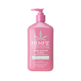 Hempz Sweet Jasmine & Rose bottle showing rich hydration for dry skin.
