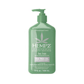 Hempz Tea Tree Herbal Body Moisturizer 17oz bottle front for daily hydration and refreshing scent.