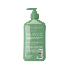 Close-up of Hempz Tea Tree Herbal Body Moisturizer 17oz label highlighting natural ingredients.