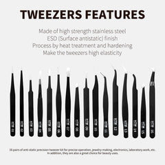 HengTianMei tweezers curved tips for precise extraction and detail work in jewelry.
