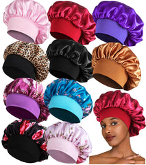 Heniho satin bonnet with wide band designed for comfortable sleep protection