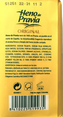 Heno de Pravia bath soap bar closeup emphasizes its enduring aroma for daily use.